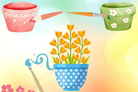 kids flower pot painting mothers day fpl 5.7.2024