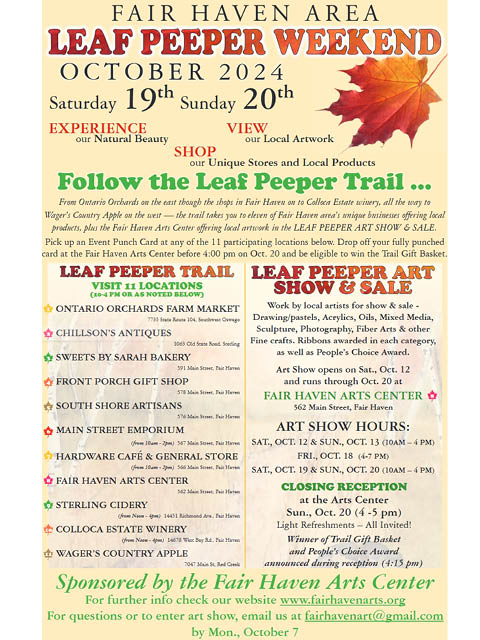 leaf peeper art show fair haven arts center 10.12 20.2024