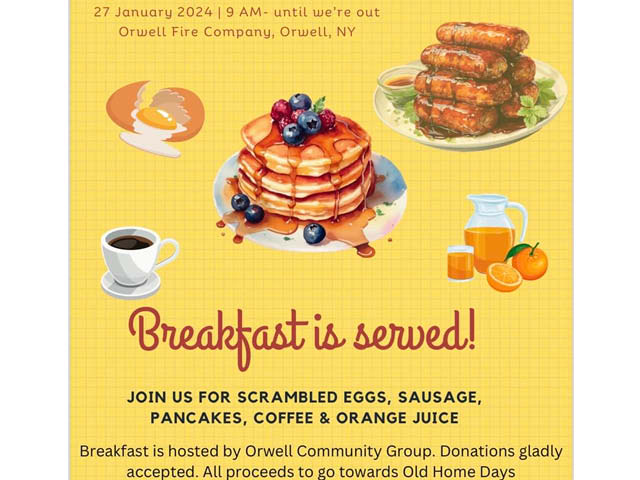 orwell community group breakfast fire company 1.27.2024