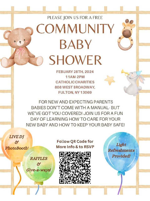 oswego county health dept community baby shower catholic charities fulton 2.28.2024