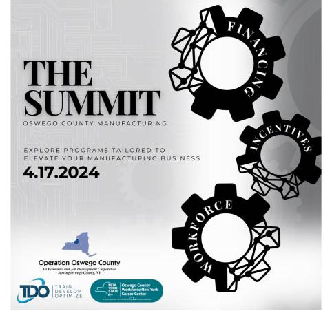oswego county manufacturing 2024 summit operation oswego county clarion hotel 4.17.2024