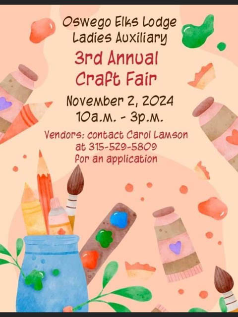 oswego elks auxiliary craft fair 11.2.2024