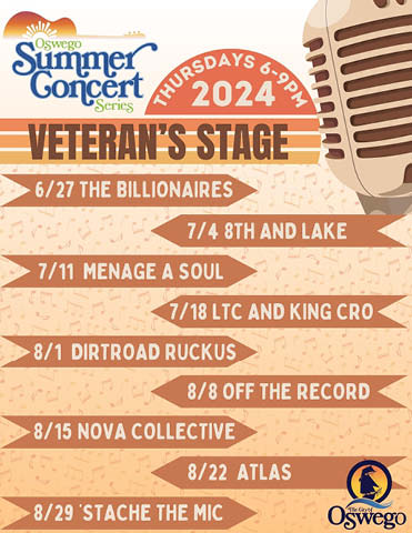 oswego summer concert series veterans park 2024