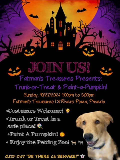 paint pumpkins trunk treat fatmans treasures 3 rivers plaza 10.27.2024