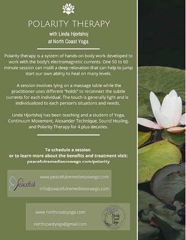 polarity therapy sessions north coast yoga peaceful remedies tuesdays 2024