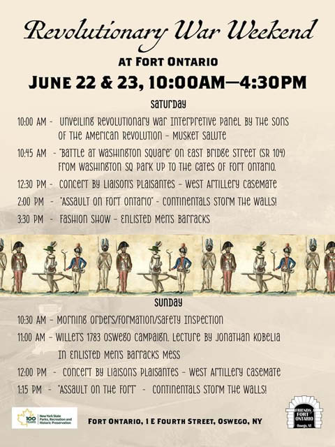revolutionary war weekend fort ontario 6.22 23.2024