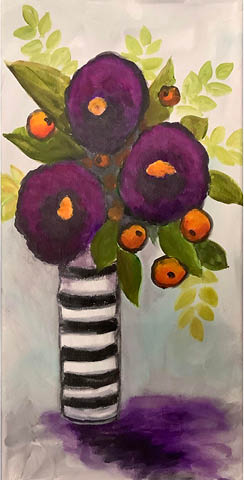 riverside artisans winter bouquet painting class 2.24.2024