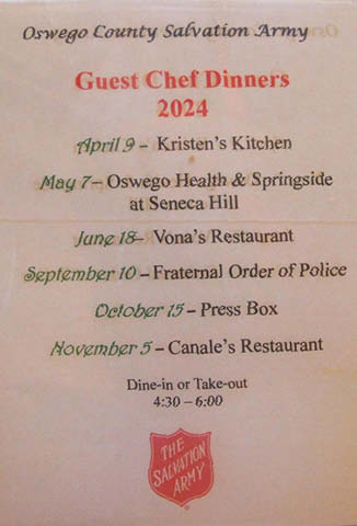 salvation army guest chef dinners 2024