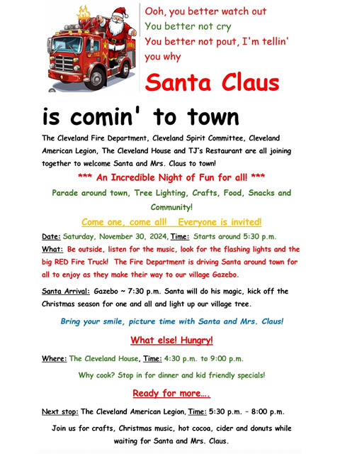 santa coming to cleveland 11.30.2024