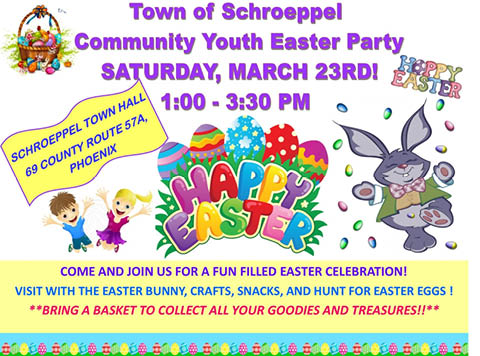 schroeppel town hall community youth easter party 3.23.2024