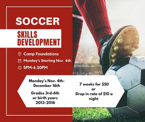 soccer skills development camp foundations november december 2024