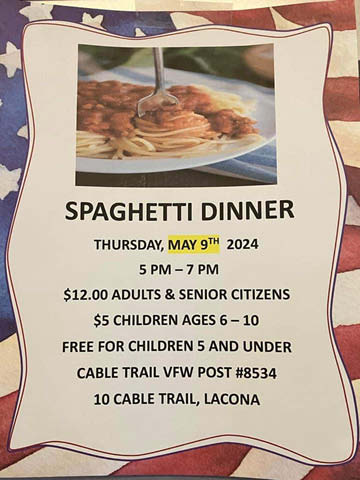spaghetti dinner lacona 5.9.2024