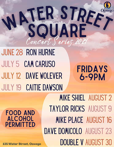 water street square concert series oswego summer 2024