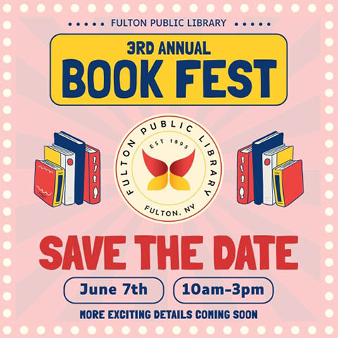 3rd annual bookfest fulton library 6.7.2025