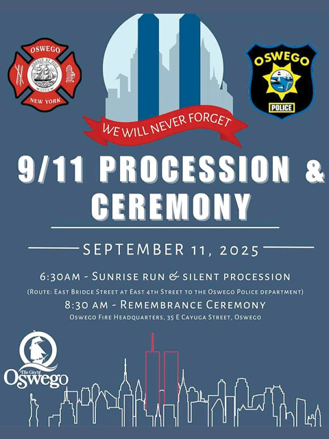 9 11 ceremony procession oswego bridge 9.11.2025