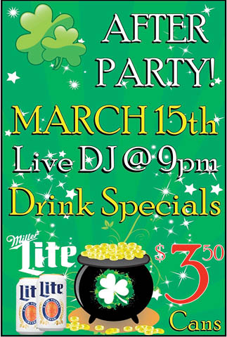 after party parade wild horse bar grill 3.15.2025