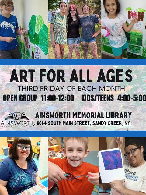 art for all ages ainsworth third friday month 2025