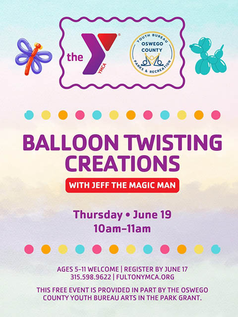 balloon twisting with jeff magic man fulton ymca 6.19.2025