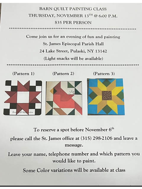 barn quilt class st james episcopal 11.13.2025