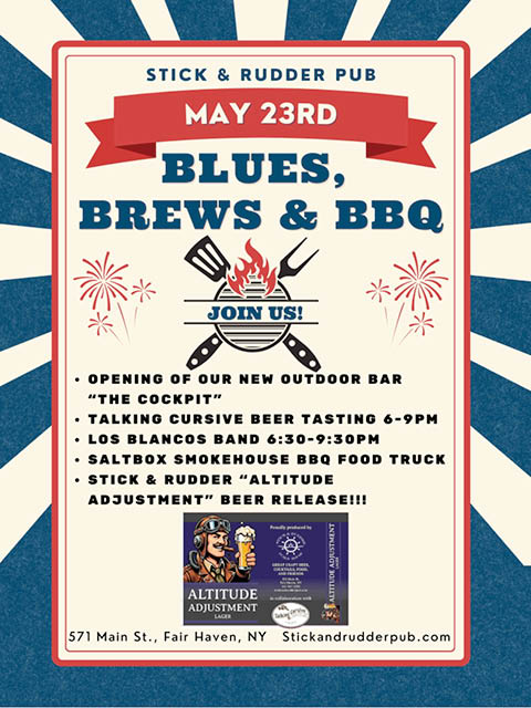 blues brews bbq stick rudder 5.23.2025