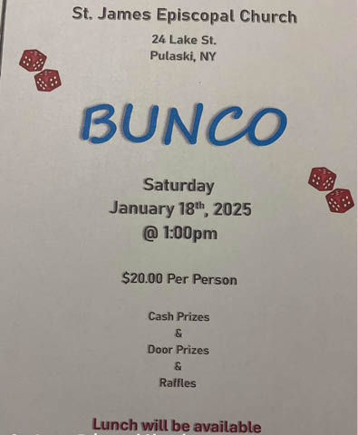 bunco at st james episcopal pulaski 1.18.2025