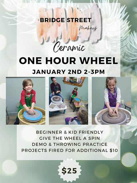 ceramic 1 hr wheel experience bridge street makers pulaski 1.2.2025