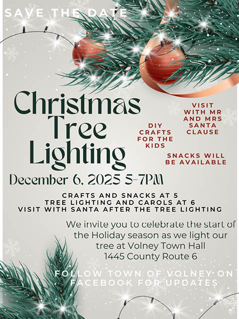 christmas tree lighting volney town hall 12.6.2025