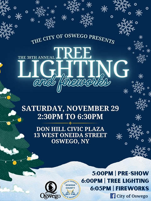 city of oswego tree lighting fireworks 11.29.2025