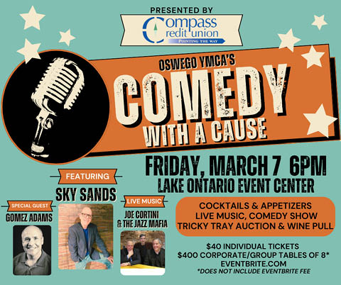 comedy with a cause oswego ymca lake ontario conference center 3.7.2025