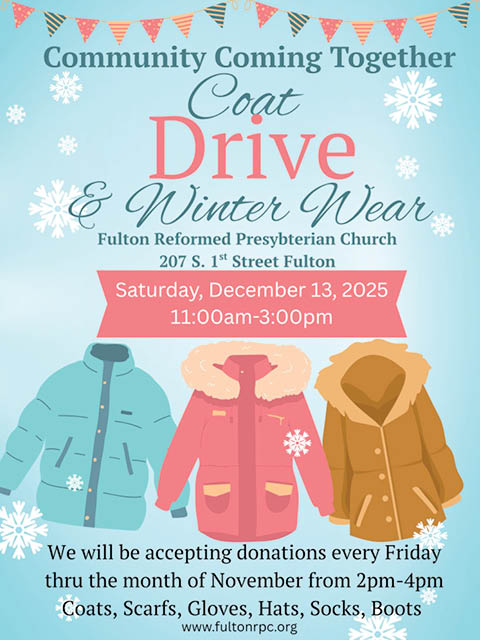 community coat winter wear drive fulton reformed presbyterian church 12.13.2025