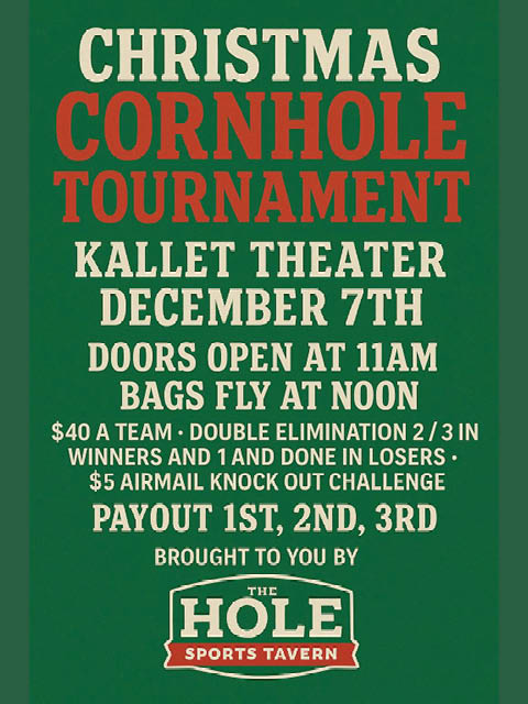 cornhole tournament kallet 12.7.2025