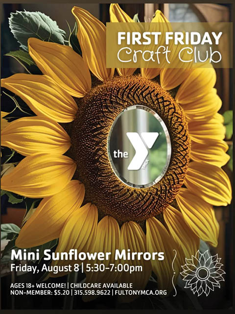 first friday craft club mini sunflowers fulton ymca 8.8.2025