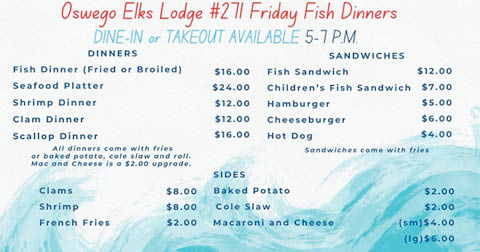 fish fridays oswego elks march april 2025