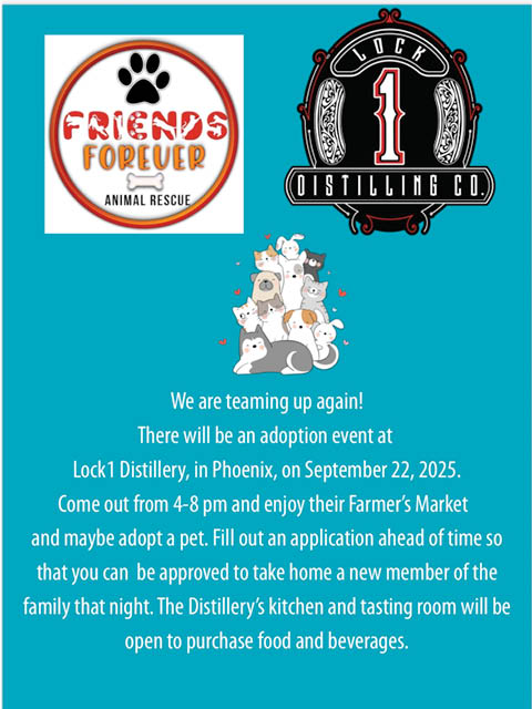 friends forever animal adoption event lock 1 distillery 9.22.2025