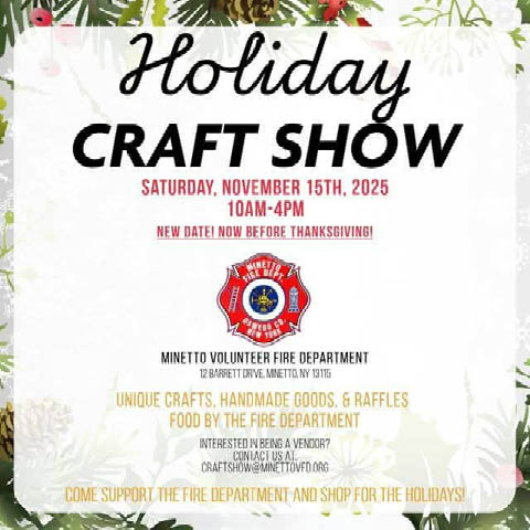 holiday craft show minetto fire dept 11.15.2025