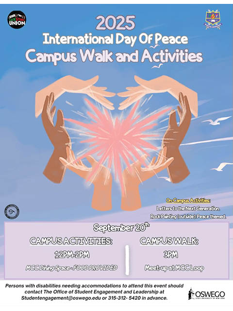 international day of peace walk alana suny oswego indivisible oswego 9.20.2025