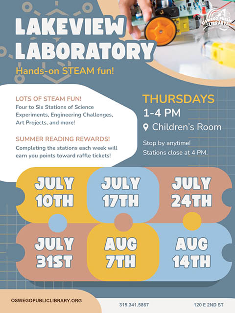 lakeview laboratory oswego library thursdays summer 2025