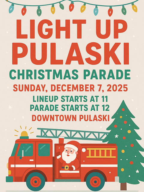 light up pulaski christmas parade 12.7.2025