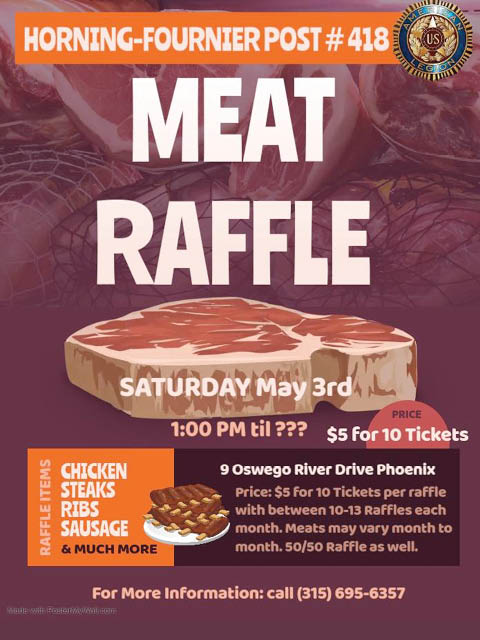 meat raffle phoenix american legion post 418 5.3.2025