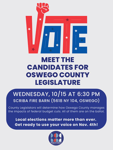 meet the candidates indivisible oswego county legislature scriba fire barn 10.15.2025
