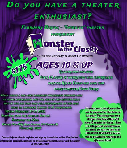 monster in closet theater workshop cny arts center 2.17 22.2025