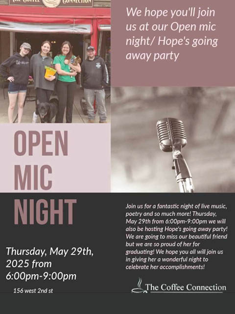 open mic coffee connection 5.29.2025