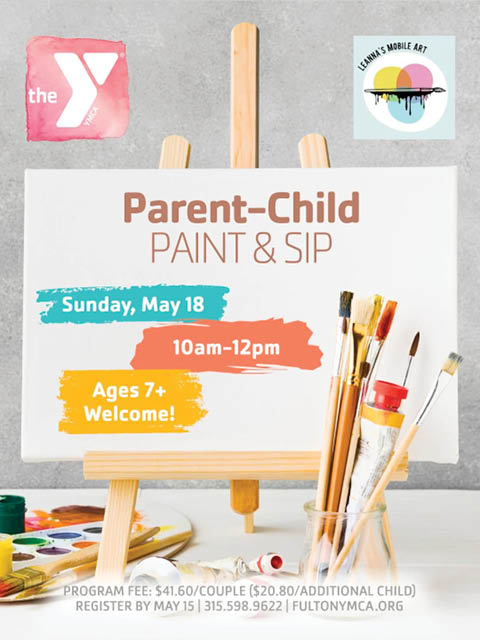 parent child paint sip fulton ymca 5.18.2025