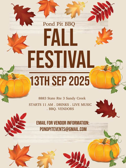 pond pit bbq fall fest 9.13.2025