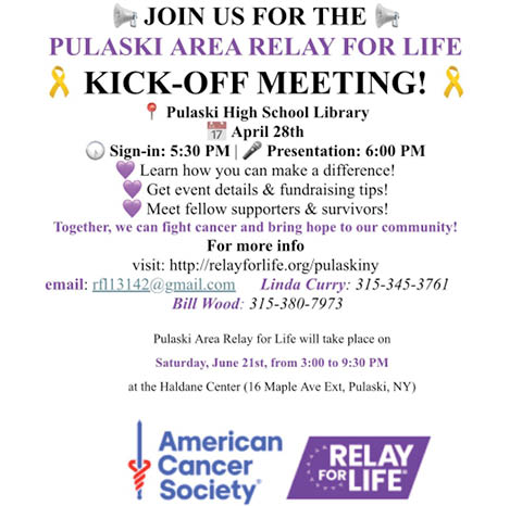 pulaski high school relay for life informational meeting 4.28.2025