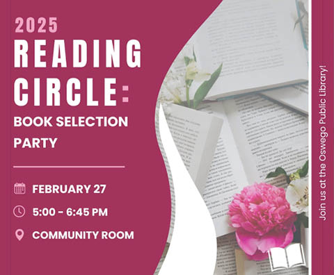 reading circle book selection party opl 2.27.2025