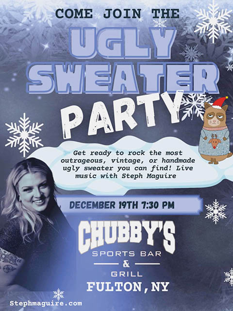 ugly sweater party chubbys fulton 12.19.2025