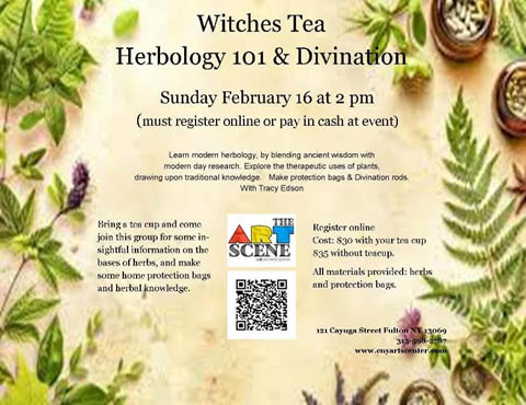 witches tea herbology cny arts center 2.16.2025