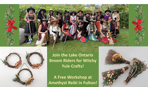 witchy yule crafts lake ontario broom riders amethyst reiki 12.20.2025