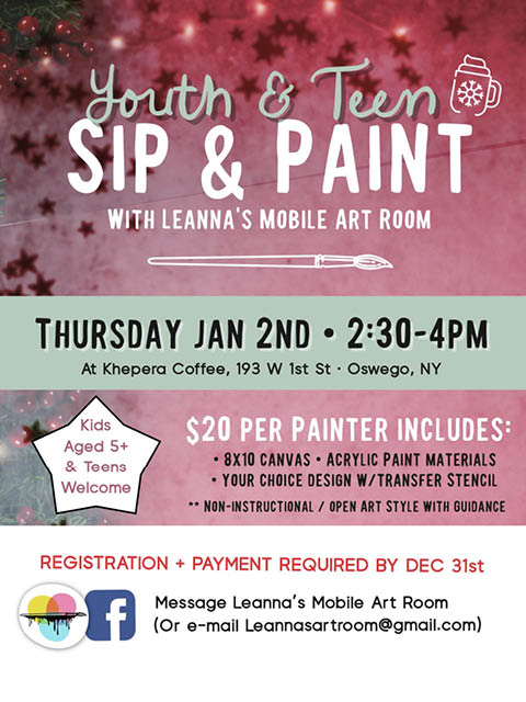 youth teen paint sip night khepera coffee 1.2.2025